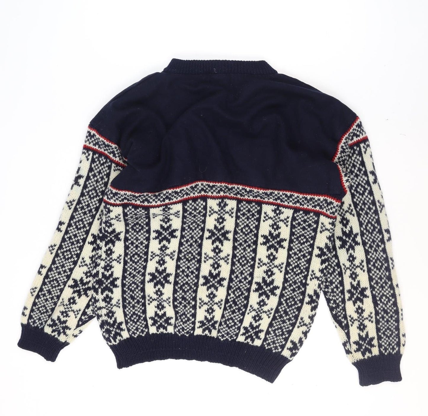 Creem by Adelsten Men's Blue Fair Isle Wool Pullover Jumper L