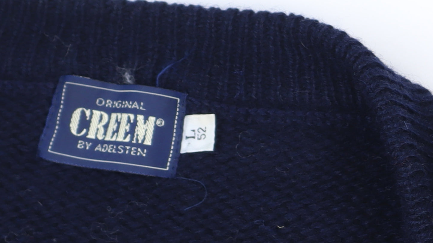Creem by Adelsten Men's Blue Fair Isle Wool Pullover Jumper L