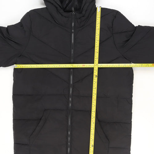 Noisy May Women's Black Long Hooded Puffer Coat Size M