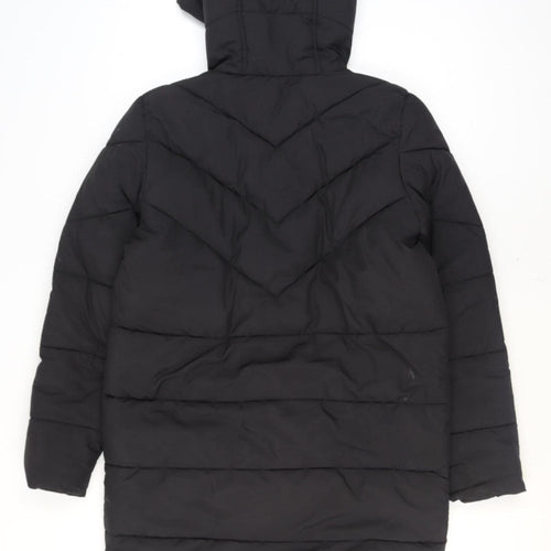 Noisy May Women's Black Long Hooded Puffer Coat Size M