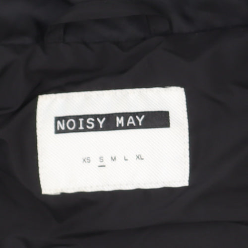 Noisy May Women's Black Long Hooded Puffer Coat Size M