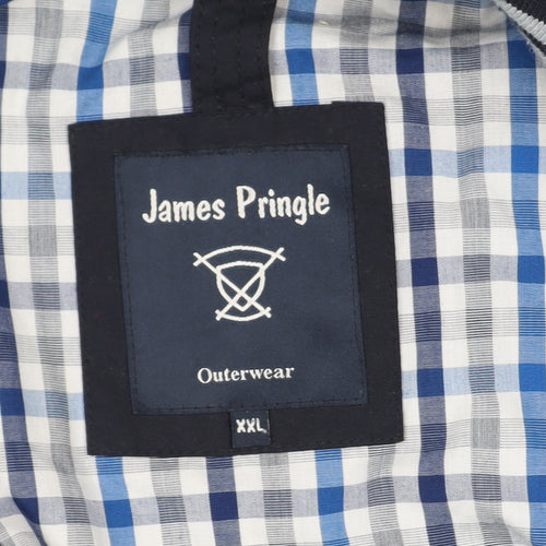 James Pringle Men's Blue 2XL Bomber Jacket Full Zip Lined Casual