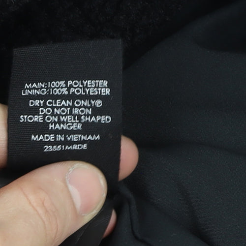 DECJUBA Unisex Black Fleece Button Mid-Length Overcoat S
