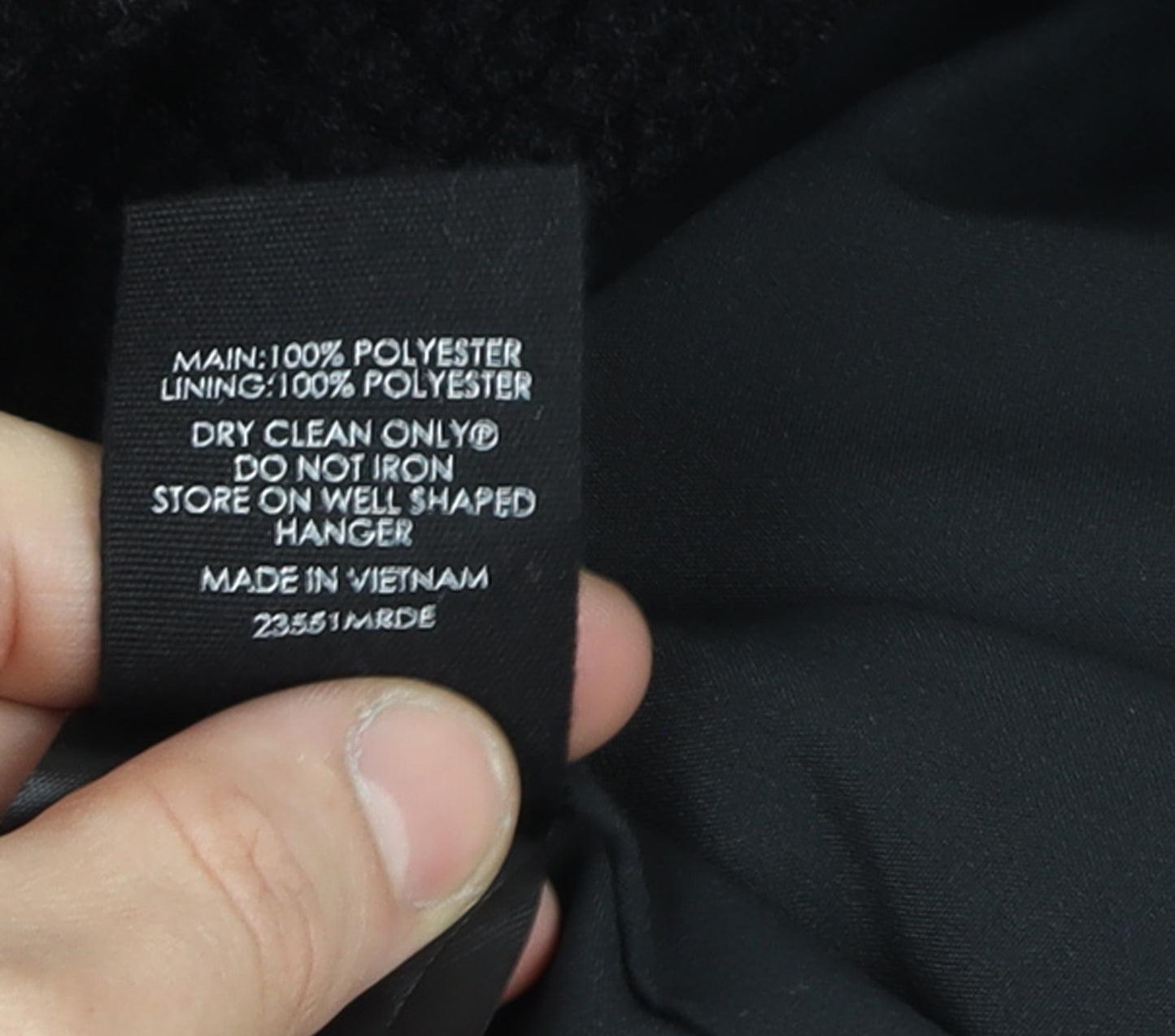 DECJUBA Unisex Black Fleece Button Mid-Length Overcoat S