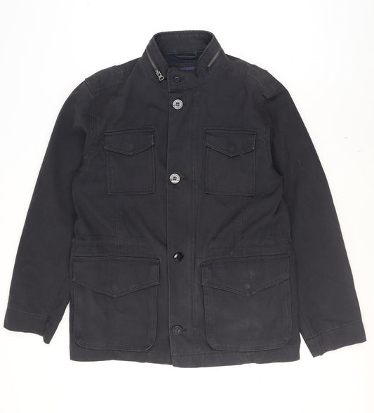 Ben Sherman Men's Black Cotton Military Jacket Size L