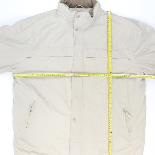 Armando Mens Beige 2XL Parka Jacket Cotton Blend Lined Winter Coat