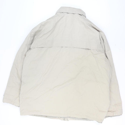 Armando Mens Beige 2XL Parka Jacket Cotton Blend Lined Winter Coat