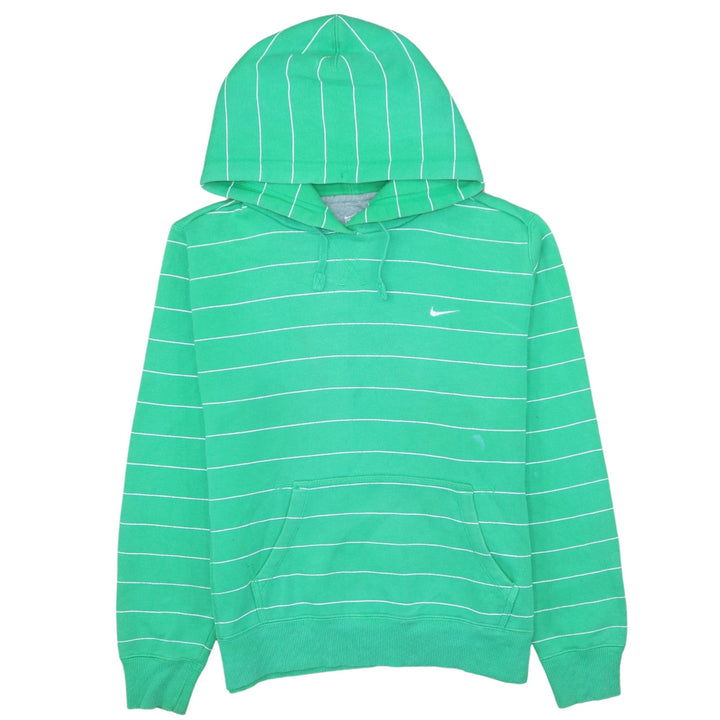 Nike Boys Green Striped Pullover Hoodie L 14 Years Hooded Sweatshirt