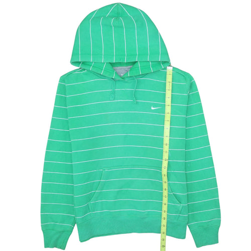 Nike Boys Green Striped Pullover Hoodie L 14 Years Hooded Sweatshirt