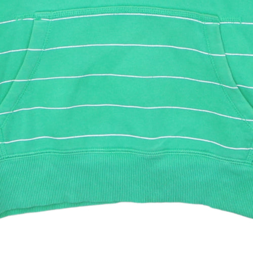 Nike Boys Green Striped Pullover Hoodie L 14 Years Hooded Sweatshirt