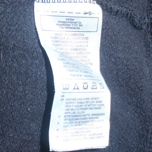 Adidas Men's Black Pullover Hoodie Medium Sports Fleece