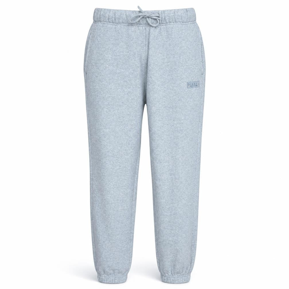 Front view of Diesel men’s grey jogger sweatpants s regular fit elastic waist