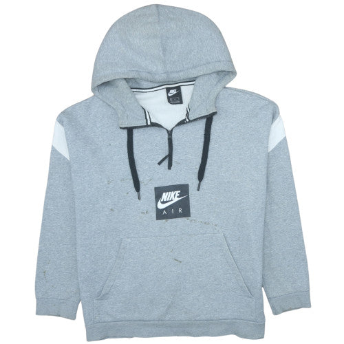 Nike Air Men’s Grey XL 1/2 Zip Hoodie Fleece Pull Over Sportswear