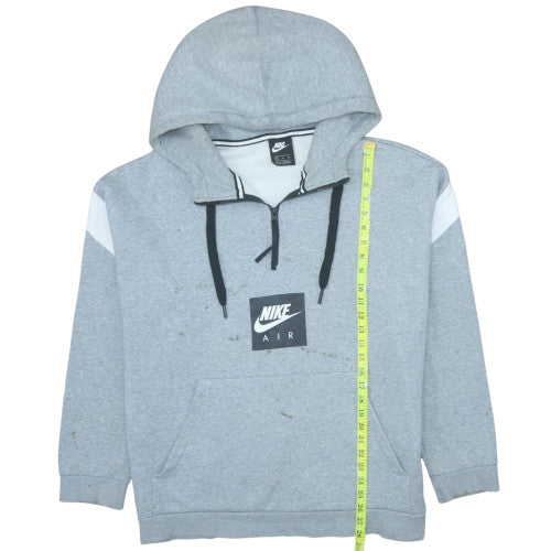 Nike Air Men’s Grey XL 1/2 Zip Hoodie Fleece Pull Over Sportswear