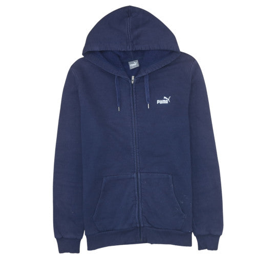 Puma Men's Blue Full Zip Hoodie L Cotton Blend Fleece