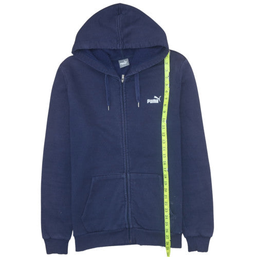 Puma Men's Blue Full Zip Hoodie L Cotton Blend Fleece
