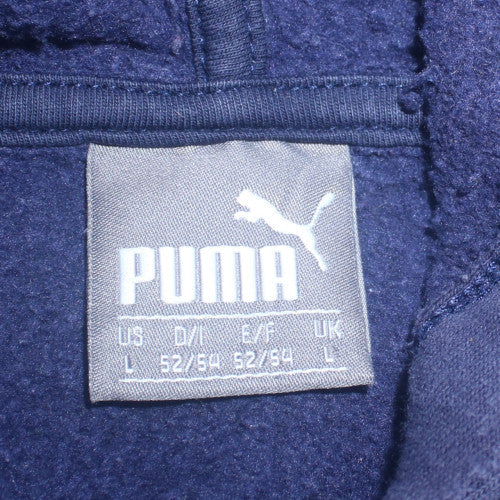 Puma Men's Blue Full Zip Hoodie L Cotton Blend Fleece