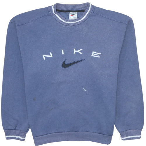 Nike Women's Blue Pullover Sweatshirt M Logo Classic Casual
