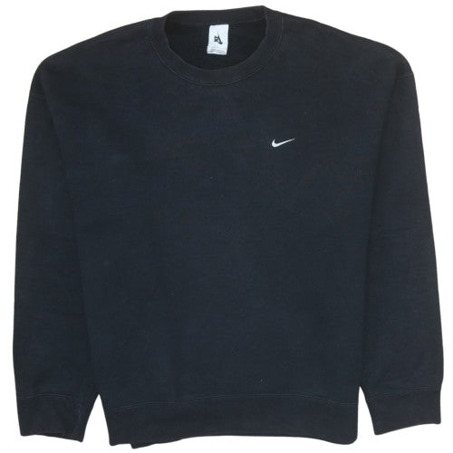 Nike Women Black L Sweatshirt Crew Neck Pullover Classic Logo