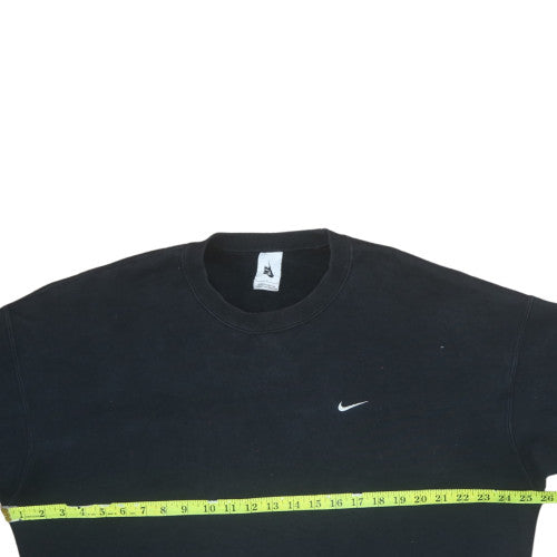 Nike Women Black L Sweatshirt Crew Neck Pullover Classic Logo