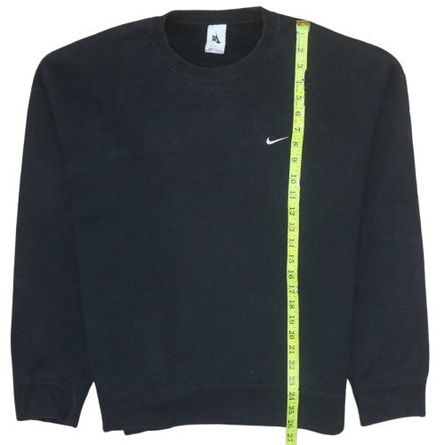 Nike Women Black L Sweatshirt Crew Neck Pullover Classic Logo