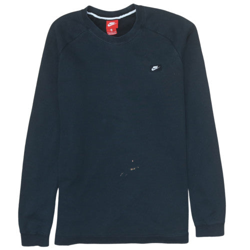 Nike Men's Black M Pullover Sweatshirt Crew Neck Fleece Zip Pocket