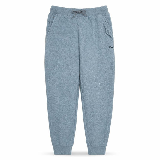 Front view of Puma Men's Grey XL Jogger Sweatpants with Drawstring Waist