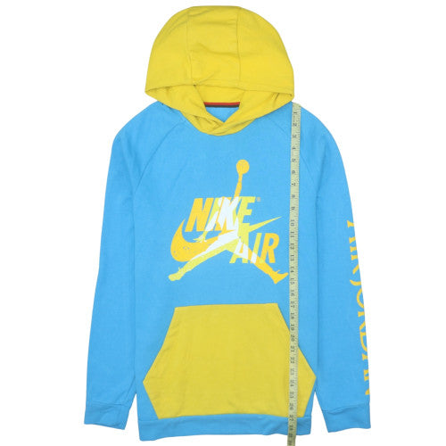 Nike Air Jordan Men’s Blue Yellow Pullover Hoodie Size L