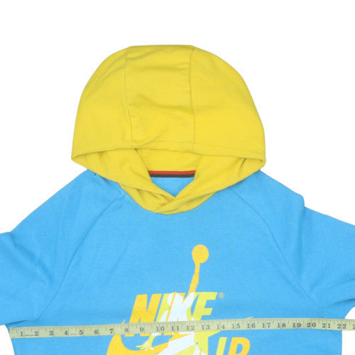 Nike Air Jordan Men’s Blue Yellow Pullover Hoodie Size L