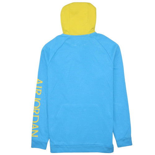 Nike Air Jordan Men’s Blue Yellow Pullover Hoodie Size L