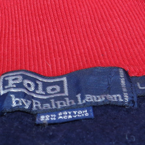 Polo Ralph Lauren Men’s Blue Red 1/4 Zip Sweatshirt Size L