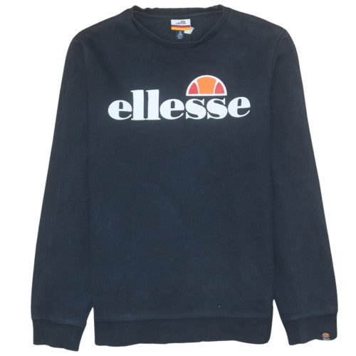 Ellesse Boys Black 16 Years Pullover Sweatshirt with Logo Print