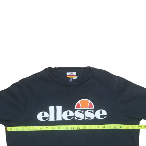 Ellesse Boys Black 16 Years Pullover Sweatshirt with Logo Print