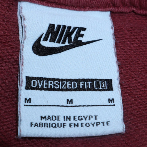 Nike Women’s Burgundy 1/4 Zip Oversized Sweatshirt M Cotton Blend