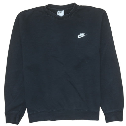Nike Women Black M Crew Neck Pullover Sweatshirt Cotton Blend