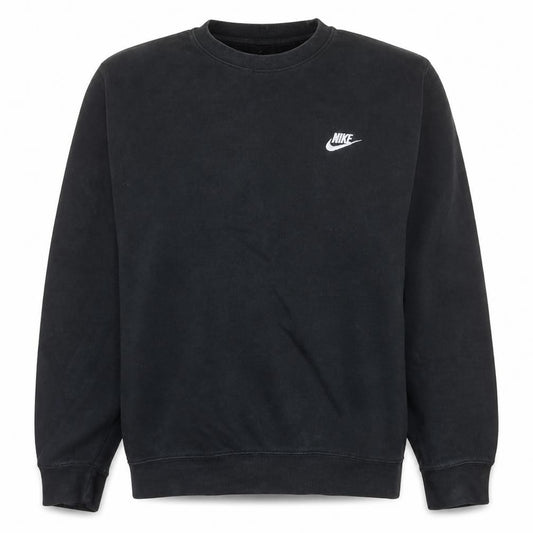 Front view of Nike Women Black M Crew Neck Pullover Sweatshirt Cotton Blend