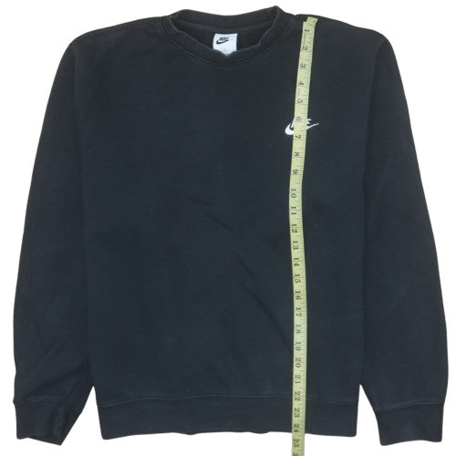 Nike Women Black M Crew Neck Pullover Sweatshirt Cotton Blend
