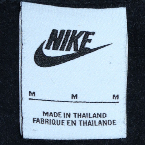 Nike Women Black M Crew Neck Pullover Sweatshirt Cotton Blend
