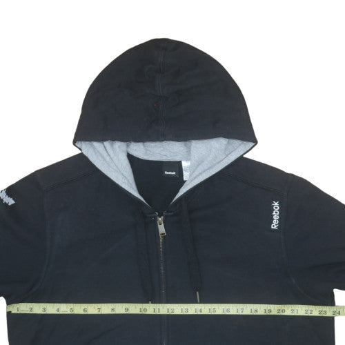 Reebok Men's Black XL Full Zip Hoodie Sportswear Fleece