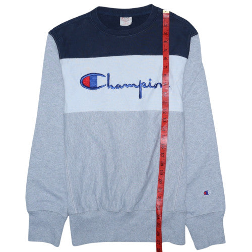 Champion Men's Grey Reverse Weave Embroidered Logo Sweatshirt Large