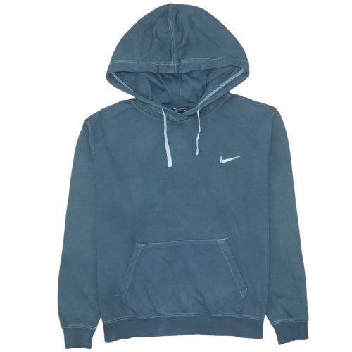 Nike Women Blue Pullover Hoodie M Cotton Blend Casual Sweatshirt