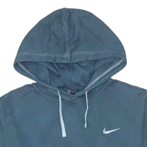 Nike Women Blue Pullover Hoodie M Cotton Blend Casual Sweatshirt