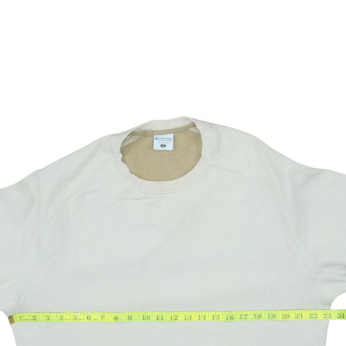 Columbia Womens Ivory Pullover Sweatshirt S Cotton Blend Casual