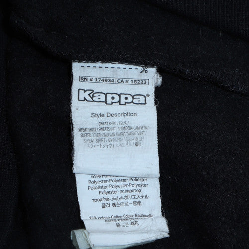 Kappa Men's Black Medium Pullover Hoodie Sweatshirt with Logo