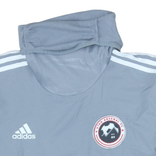 Adidas Men's Grey L Pullover Sweatshirt Utah Arsenal FC Football Top