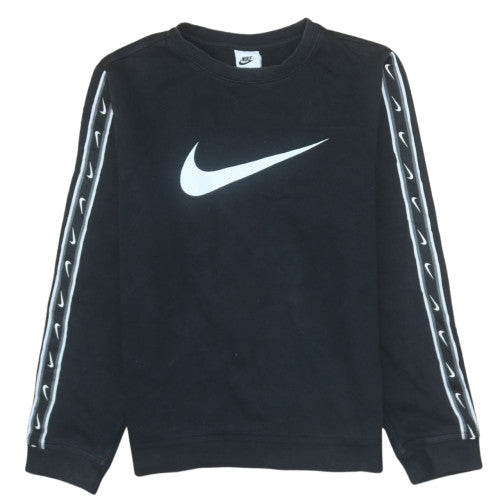 Nike Boys Black XL Pullover Sweatshirt with Logo Detail