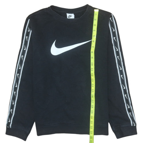 Nike Boys Black XL Pullover Sweatshirt with Logo Detail