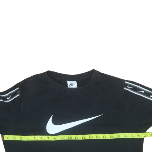 Nike Boys Black XL Pullover Sweatshirt with Logo Detail