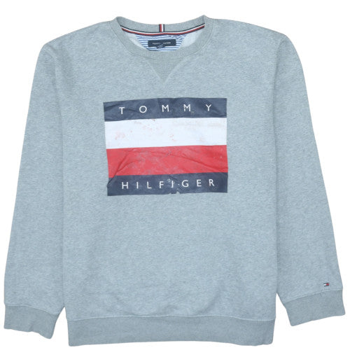 Tommy Hilfiger Men’s Grey 2XL Pullover Logo Sweatshirt