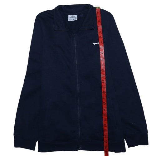 Slazenger Women's Navy Full Zip Sweatshirt UK 16 Relaxed Fit